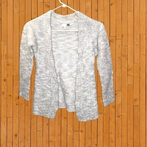 Miss K Gray Open Front Knit Cardigan Sweater 3/4 Sleeve Size 10